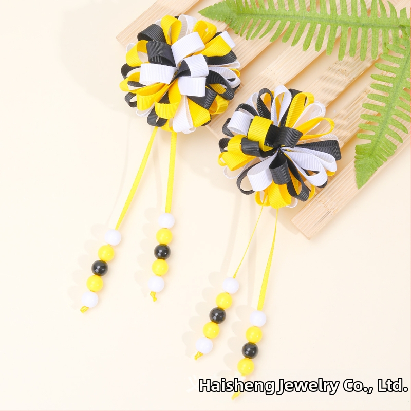 Határokon átnyúló robbanások lányoknak aranyos göndör gombóc bojtos hajcsattal színes buborék virág bordás hajvirág hajcsat