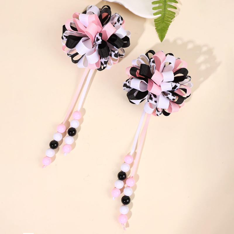 Határokon átnyúló robbanások lányoknak aranyos göndör gombóc bojtos hajcsattal színes buborék virág bordás hajvirág hajcsat