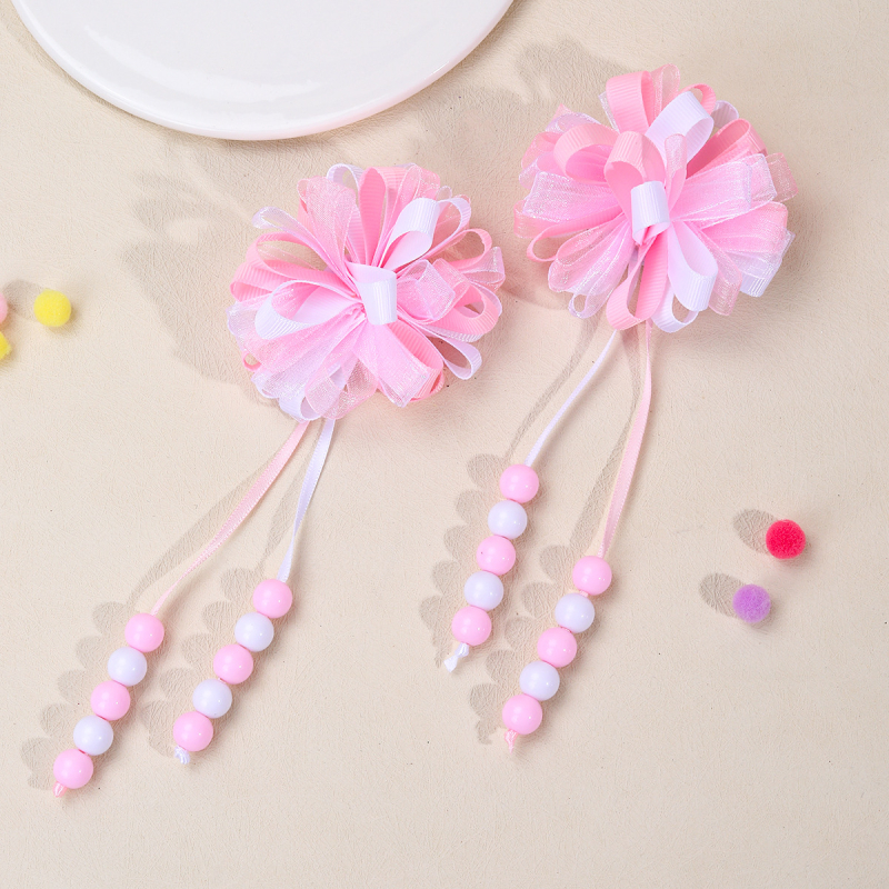 Határokon átnyúló robbanások lányoknak aranyos göndör gombóc bojtos hajcsattal színes buborék virág bordás hajvirág hajcsat