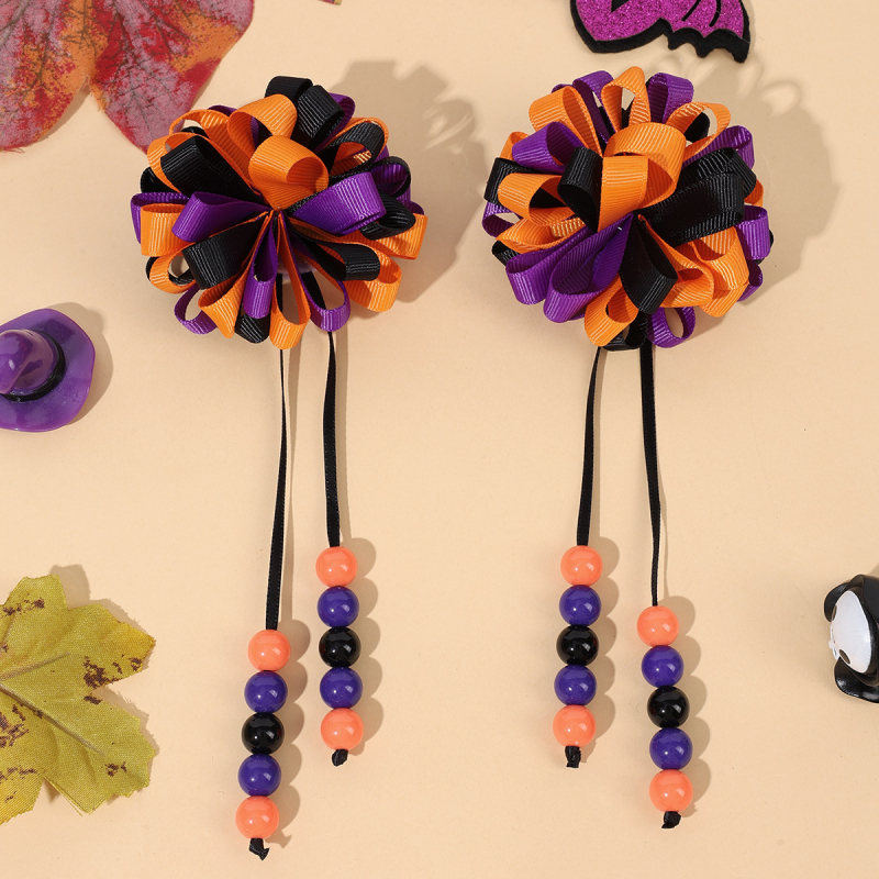 Határokon átnyúló robbanások lányoknak aranyos göndör gombóc bojtos hajcsattal színes buborék virág bordás hajvirág hajcsat