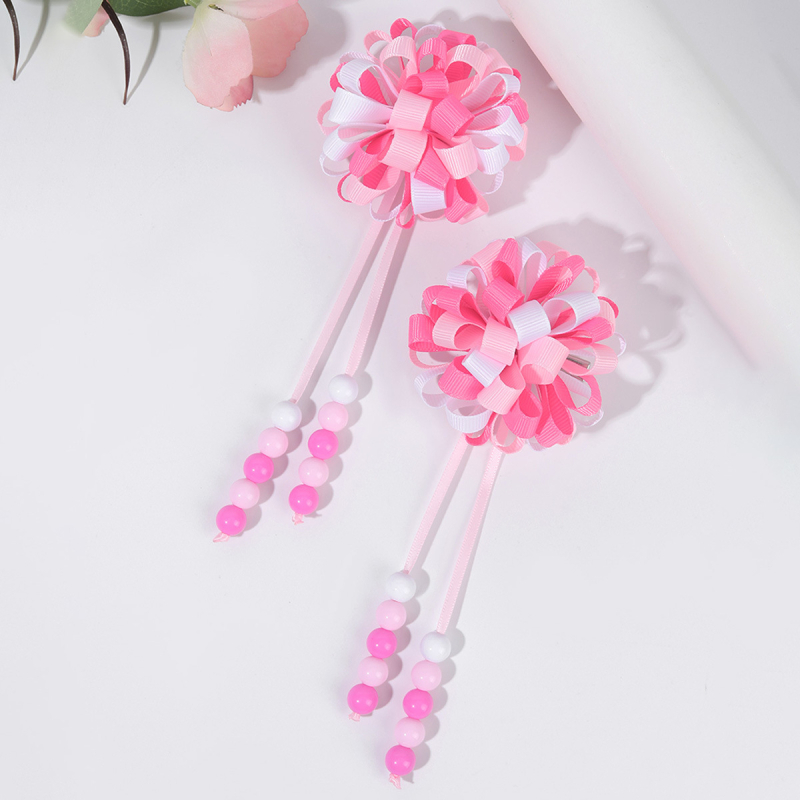 Határokon átnyúló robbanások lányoknak aranyos göndör gombóc bojtos hajcsattal színes buborék virág bordás hajvirág hajcsat