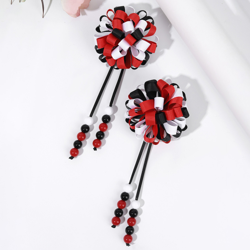 Határokon átnyúló robbanások lányoknak aranyos göndör gombóc bojtos hajcsattal színes buborék virág bordás hajvirág hajcsat