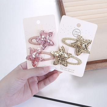 Korėjietiško stiliaus nauji vaikiški galvos apdangalai, sulaužyti segtukai kūdikiams berniukams ir mergaitėms, mieli blizgučiai, dideli penkiakampiai žvaigždės formos BB segtukai, kirpčiukai, krašto segtukas