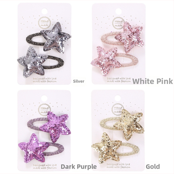 Korėjietiško stiliaus nauji vaikiški galvos apdangalai, sulaužyti segtukai kūdikiams berniukams ir mergaitėms, mieli blizgučiai, dideli penkiakampiai žvaigždės formos BB segtukai, kirpčiukai, krašto segtukas