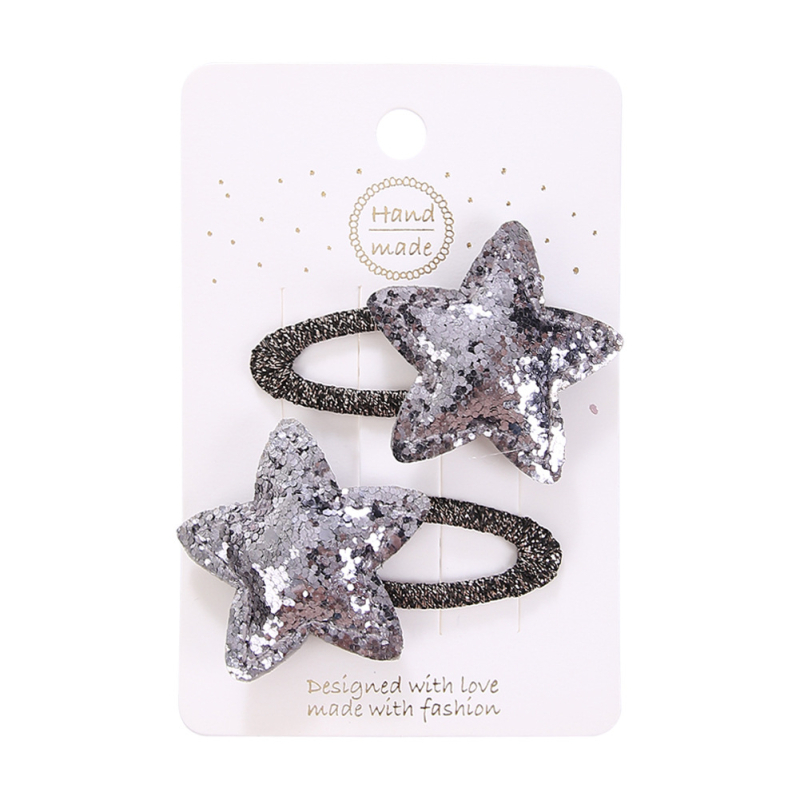 Korėjietiško stiliaus nauji vaikiški galvos apdangalai, sulaužyti segtukai kūdikiams berniukams ir mergaitėms, mieli blizgučiai, dideli penkiakampiai žvaigždės formos BB segtukai, kirpčiukai, krašto segtukas