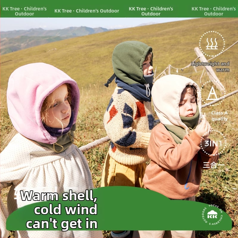 Kk Tree drăguț cald pălărie pentru copii eșarfă all-in-one mască rezistentă la vânt pentru bărbați și femei bebeluși clasa a antistatică toamna și iarna