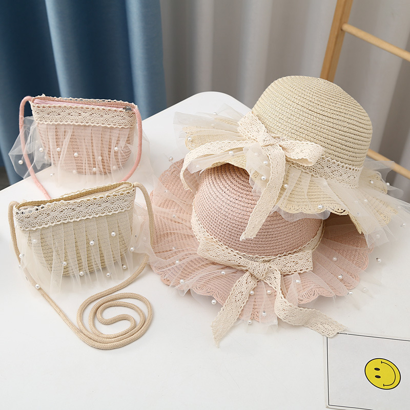 Pălărie de plajă cu plasă Super Fairy pentru femei, pălărie de paie de vară, pălărie de soare pentru părinți și copii, pălărie de soare pentru vacanță, pălărie de plajă pe litoral