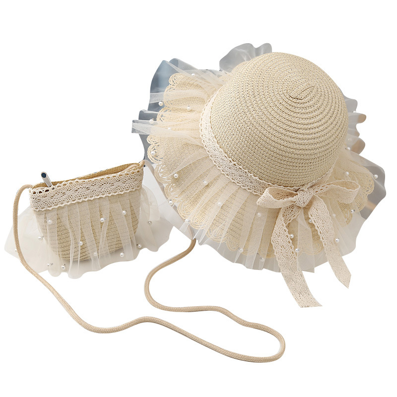 Pălărie de plajă cu plasă Super Fairy pentru femei, pălărie de paie de vară, pălărie de soare pentru părinți și copii, pălărie de soare pentru vacanță, pălărie de plajă pe litoral