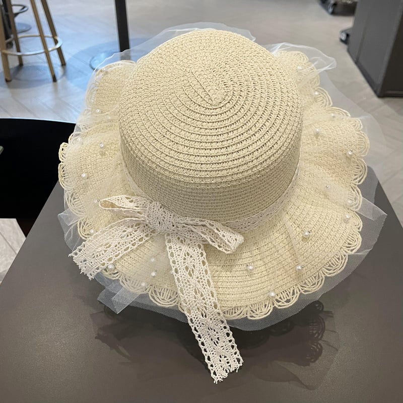 Pălărie de plajă cu plasă Super Fairy pentru femei, pălărie de paie de vară, pălărie de soare pentru părinți și copii, pălărie de soare pentru vacanță, pălărie de plajă pe litoral