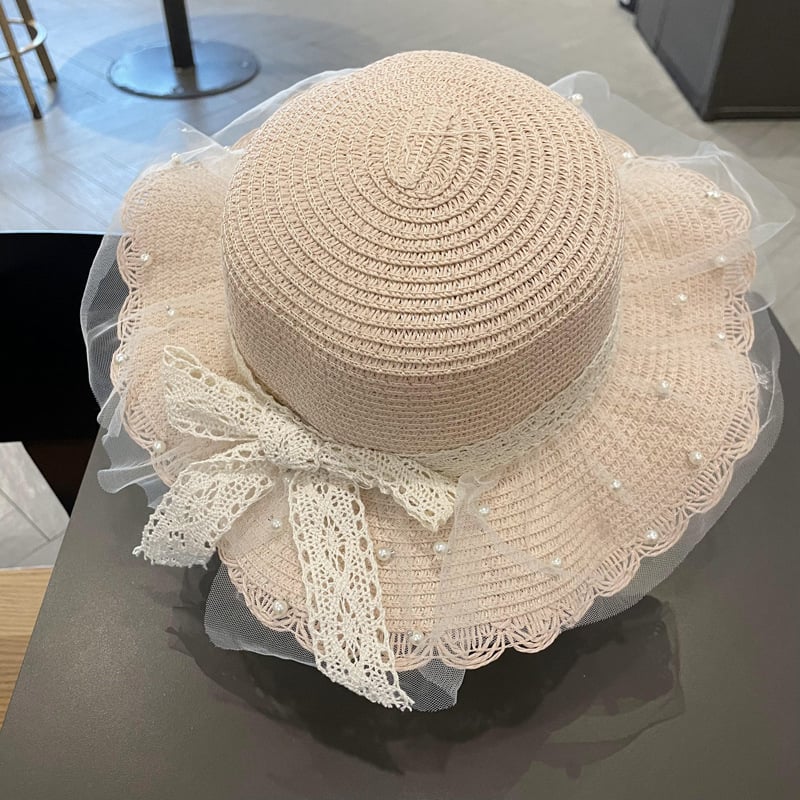 Pălărie de plajă cu plasă Super Fairy pentru femei, pălărie de paie de vară, pălărie de soare pentru părinți și copii, pălărie de soare pentru vacanță, pălărie de plajă pe litoral