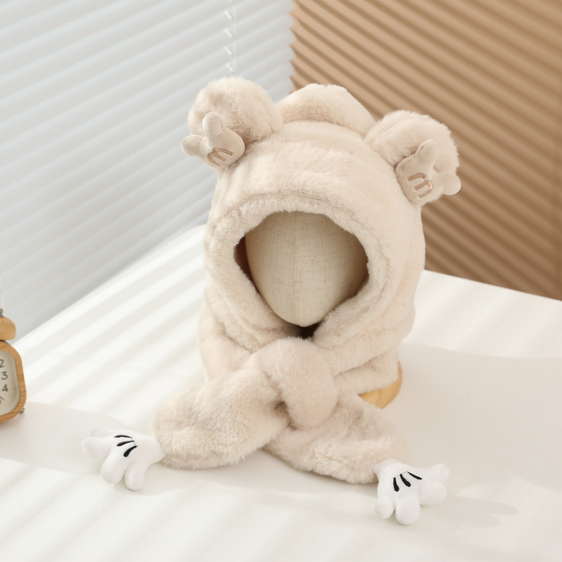 Beebi sügis- ja talvine tuulekindel müts, sall, kaelakaitse, integreeritud müts, fliisvoodriga, paksendatud talvine kõrvakaitsemüts poistele ja tüdrukutele