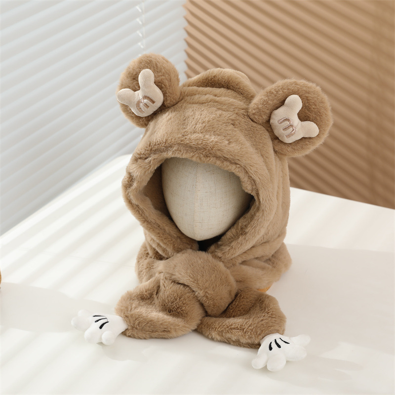 Beebi sügis- ja talvine tuulekindel müts, sall, kaelakaitse, integreeritud müts, fliisvoodriga, paksendatud talvine kõrvakaitsemüts poistele ja tüdrukutele