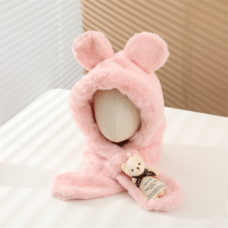 Beebi sügis- ja talvine tuulekindel müts, sall, kaelakaitse, integreeritud müts, fliisvoodriga, paksendatud talvine kõrvakaitsemüts poistele ja tüdrukutele