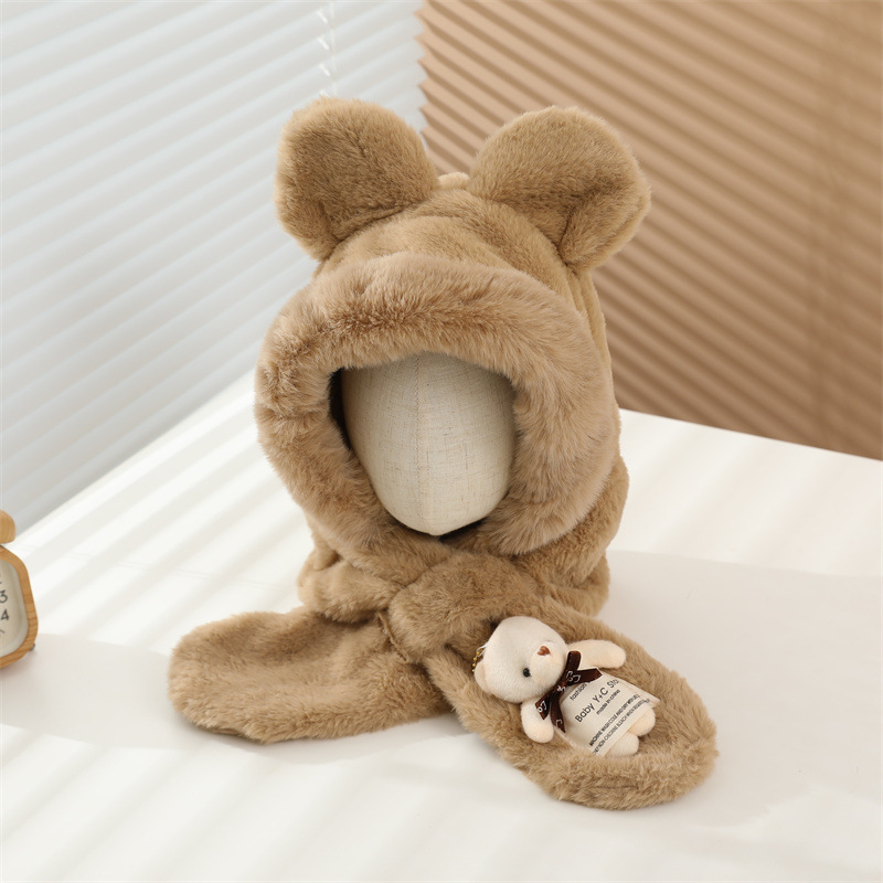 Beebi sügis- ja talvine tuulekindel müts, sall, kaelakaitse, integreeritud müts, fliisvoodriga, paksendatud talvine kõrvakaitsemüts poistele ja tüdrukutele