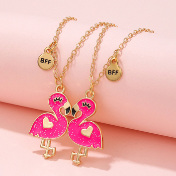 Piiriülene flamingo kaktuse ja hea sõbra parima sõbra laste kaelakee armsa kujuga dopamiinikaelakee