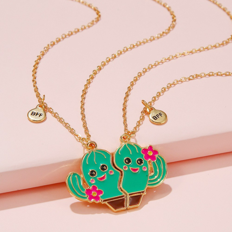 Piiriülene flamingo kaktuse ja hea sõbra parima sõbra laste kaelakee armsa kujuga dopamiinikaelakee