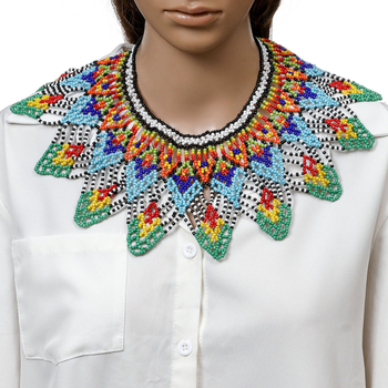 Piiriülene kuum etnilise stiili paks ja värviline kraefestivali hõimude riisihelmestega käsitsi valmistatud helmestega krae kostüümikaelakee