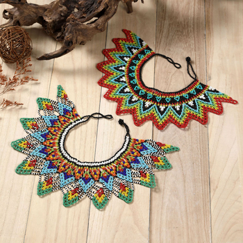 Piiriülene kuum etnilise stiili paks ja värviline kraefestivali hõimude riisihelmestega käsitsi valmistatud helmestega krae kostüümikaelakee