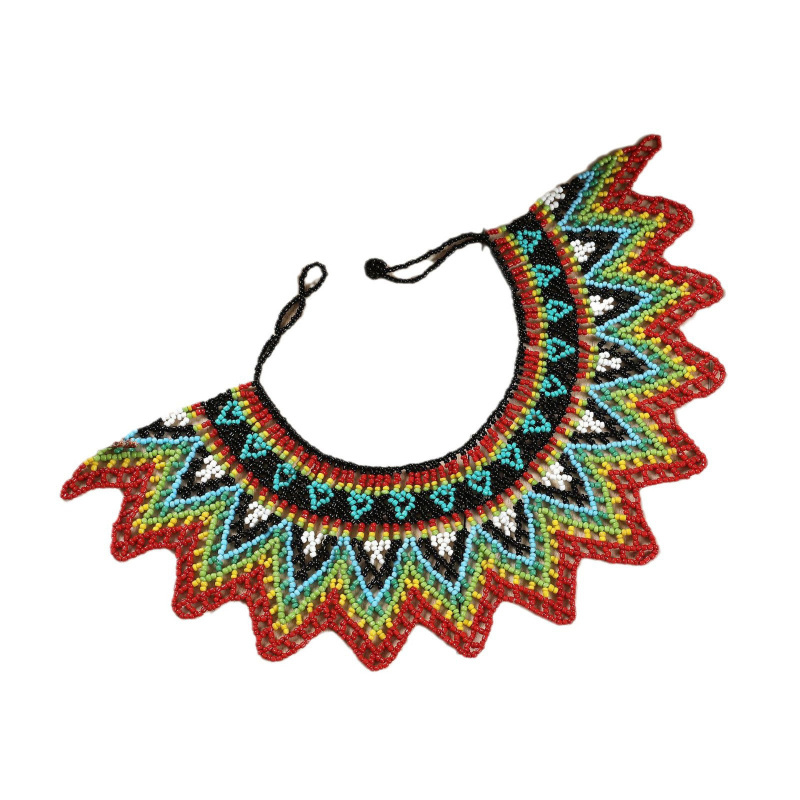 Piiriülene kuum etnilise stiili paks ja värviline kraefestivali hõimude riisihelmestega käsitsi valmistatud helmestega krae kostüümikaelakee