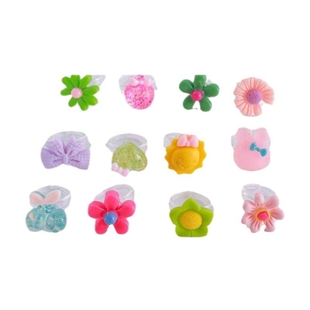 50 vnt. vaikiškų plastikinių žiedų, moteriškų princesių, mielų gėlių, žaislinių žiedų, reguliuojamų žiedų, didmeninė prekyba