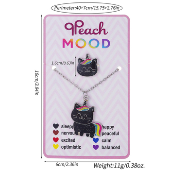 [Sama stiil, madal hind] Piiriülene kuum stiil, temperatuuritundlik, värvi muutev tähe-, kuu- ja kassi ripats, sulamist tilkuv õli, nahast köiest ehe, laste sõrmuskaelakee