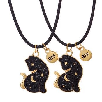 [Sama stiil, madal hind] Piiriülene kuum stiil, temperatuuritundlik, värvi muutev tähe-, kuu- ja kassi ripats, sulamist tilkuv õli, nahast köiest ehe, laste sõrmuskaelakee