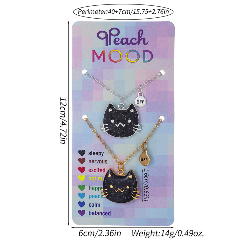 [Sama stiil, madal hind] Piiriülene kuum stiil, temperatuuritundlik, värvi muutev tähe-, kuu- ja kassi ripats, sulamist tilkuv õli, nahast köiest ehe, laste sõrmuskaelakee