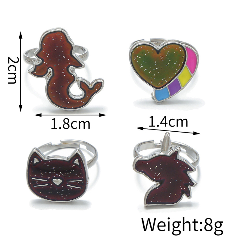 [Sama stiil, madal hind] Piiriülene kuum stiil, temperatuuritundlik, värvi muutev tähe-, kuu- ja kassi ripats, sulamist tilkuv õli, nahast köiest ehe, laste sõrmuskaelakee