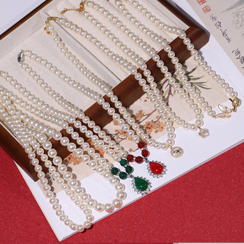 Χονδρικό Φυσικό Κολιέ με Μαργαριτάρια Βαθιάς Θάλασσας, Γυναικείο Σετ Τριών Κοσμημάτων, Δώρο για την Ημέρα της Μητέρας, Ζωντανό Δώρο