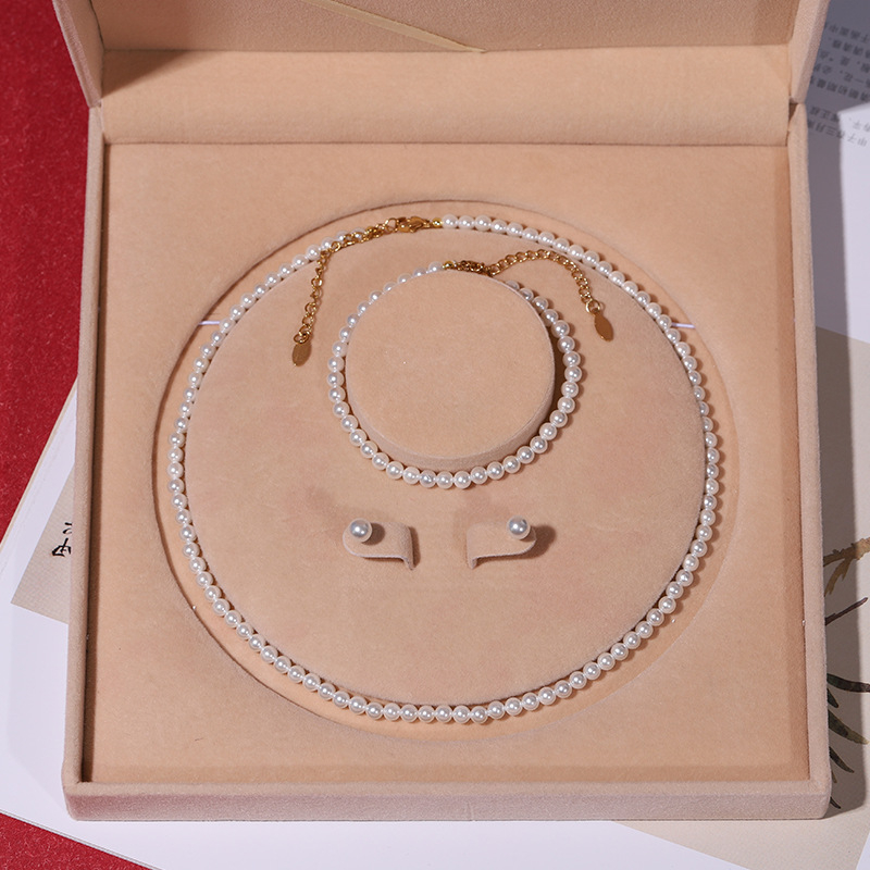 Colier cu perle naturale din scoici de mare adânc, en-gros, set de trei piese pentru femei, bijuterii, cadou de Ziua Mamei, cadou live