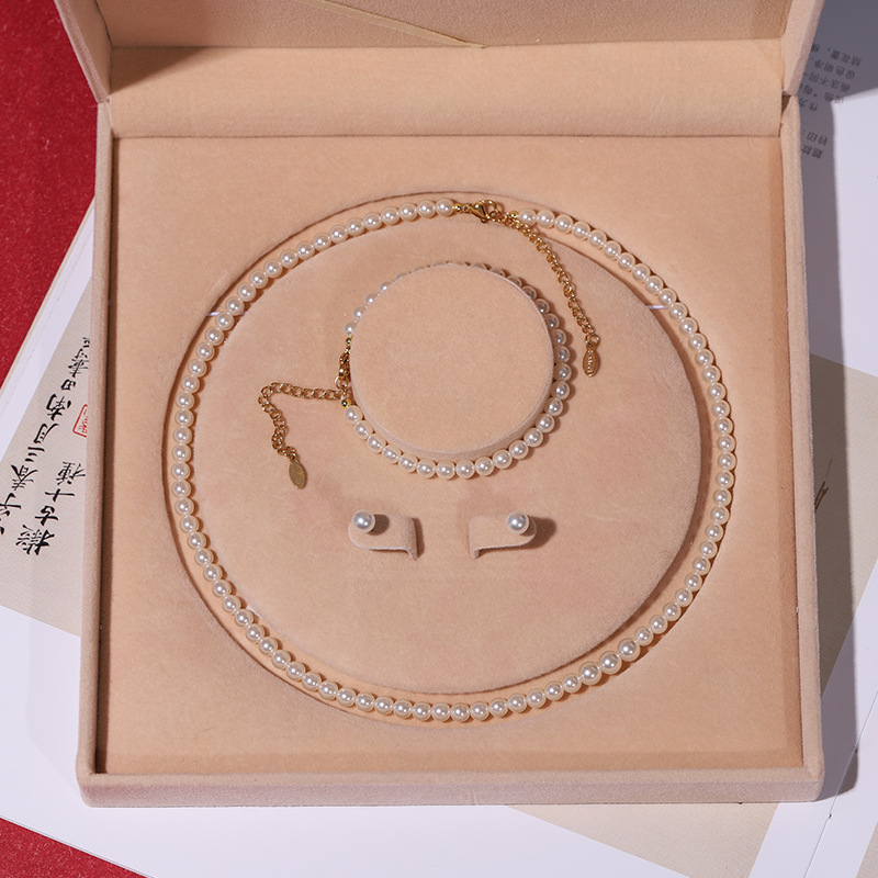 Colier cu perle naturale din scoici de mare adânc, en-gros, set de trei piese pentru femei, bijuterii, cadou de Ziua Mamei, cadou live