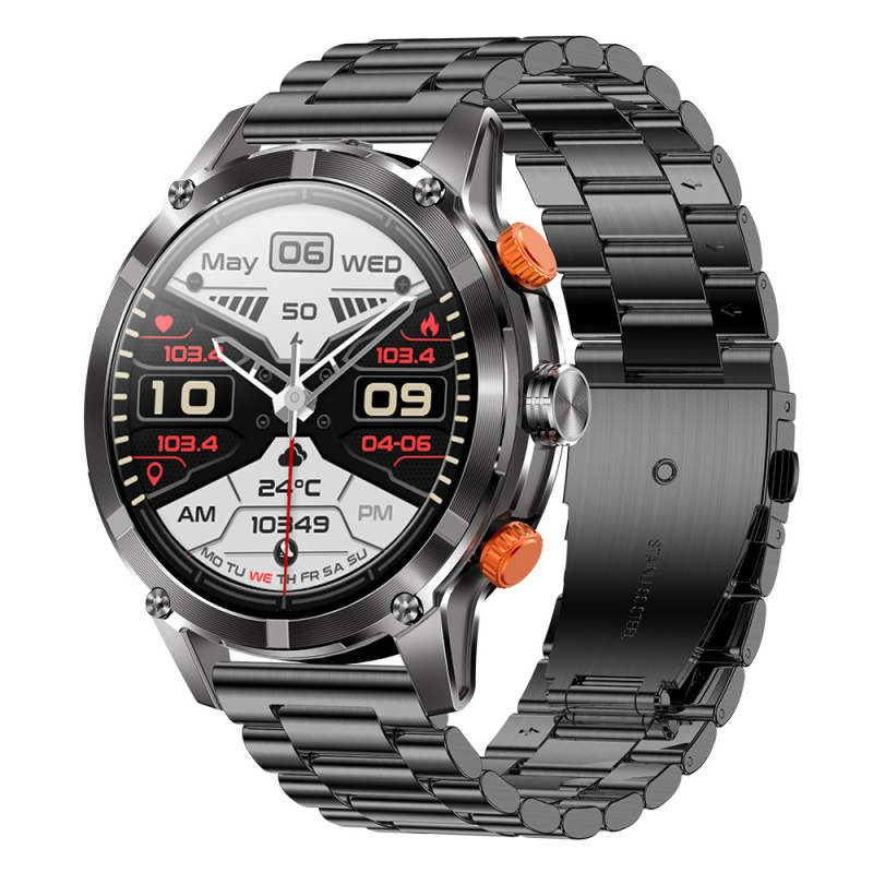 CF55 išmanusis laikrodis „Bluetooth“ skambučiams žibintuvėlis balso asistentas širdies ritmo stebėjimas miego sveikatos stebėjimas daugiafunkcis sportinis laikrodis