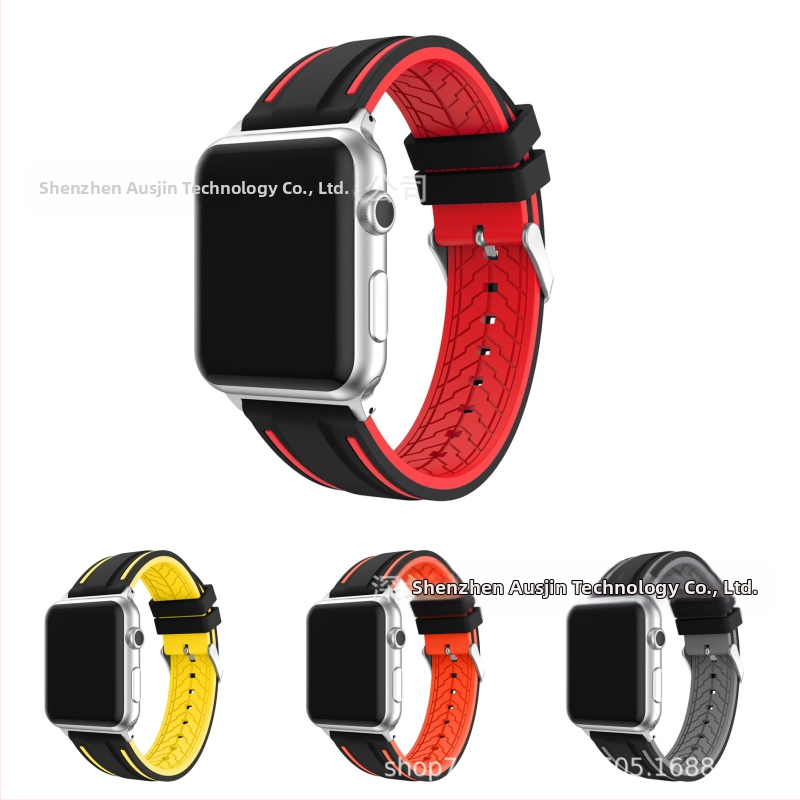 Sobib Apple Watchile Apple Watchi silikoonrihm kahevärviline lilletriibuline kena käepael Huawei 22mm