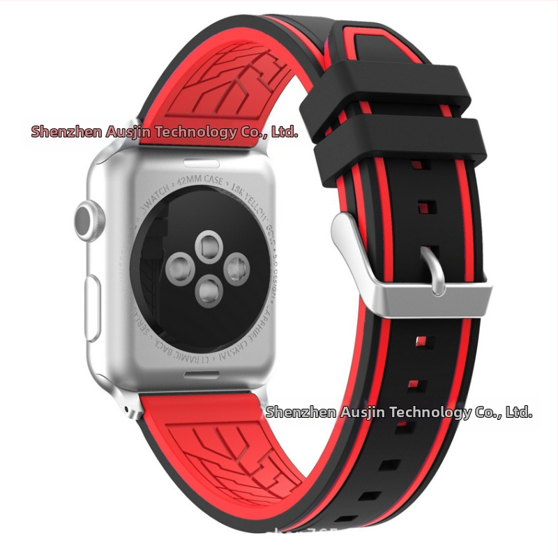 Tinka „Apple Watch“ „Apple Watch“ silikoniniam dirželiui, dviejų spalvų, gėlių dryžuotam, dailiam apyrankei „Huawei 22 mm“.