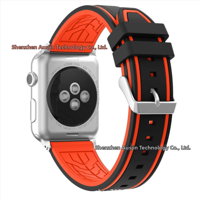 Tinka „Apple Watch“ „Apple Watch“ silikoniniam dirželiui, dviejų spalvų, gėlių dryžuotam, dailiam apyrankei „Huawei 22 mm“.