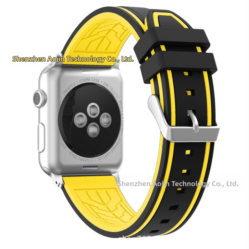 Tinka „Apple Watch“ „Apple Watch“ silikoniniam dirželiui, dviejų spalvų, gėlių dryžuotam, dailiam apyrankei „Huawei 22 mm“.