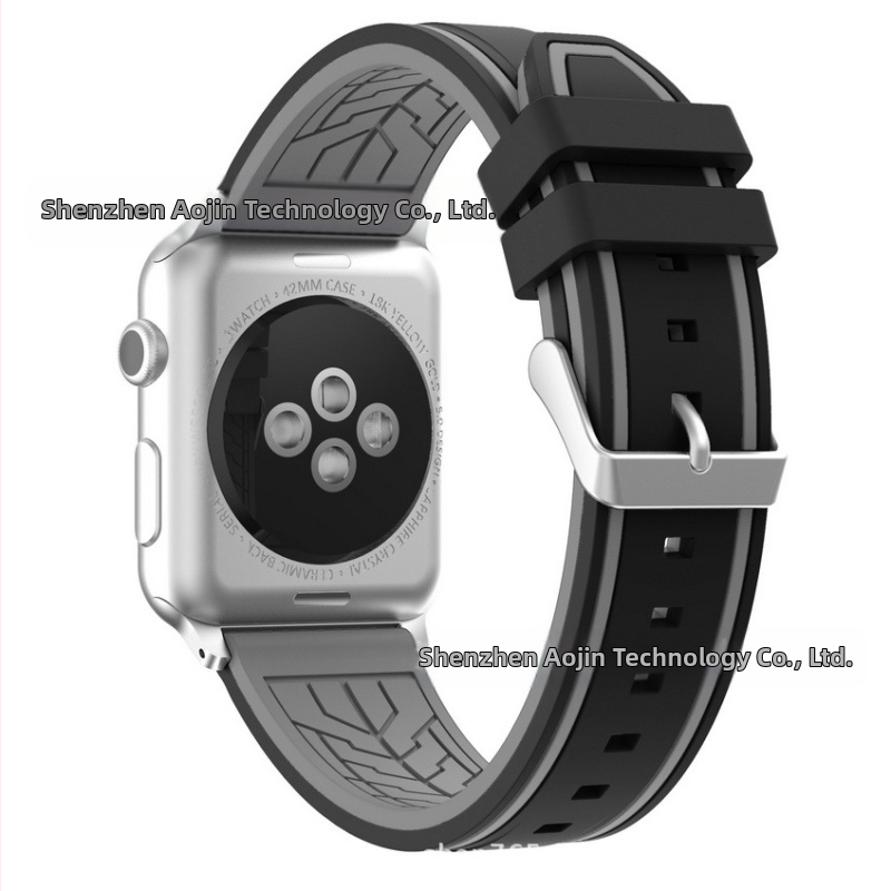 Tinka „Apple Watch“ „Apple Watch“ silikoniniam dirželiui, dviejų spalvų, gėlių dryžuotam, dailiam apyrankei „Huawei 22 mm“.