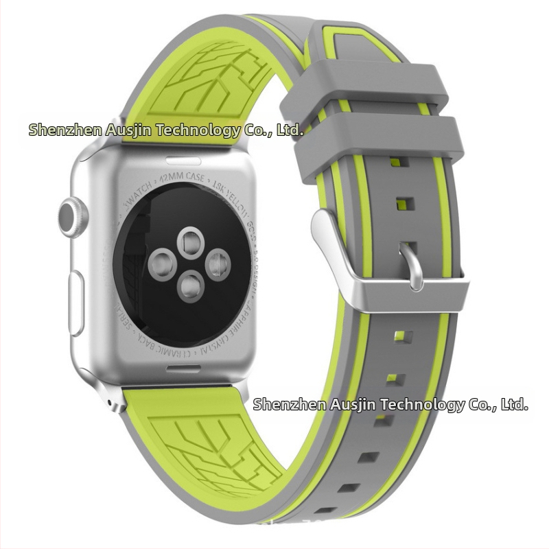 Tinka „Apple Watch“ „Apple Watch“ silikoniniam dirželiui, dviejų spalvų, gėlių dryžuotam, dailiam apyrankei „Huawei 22 mm“.