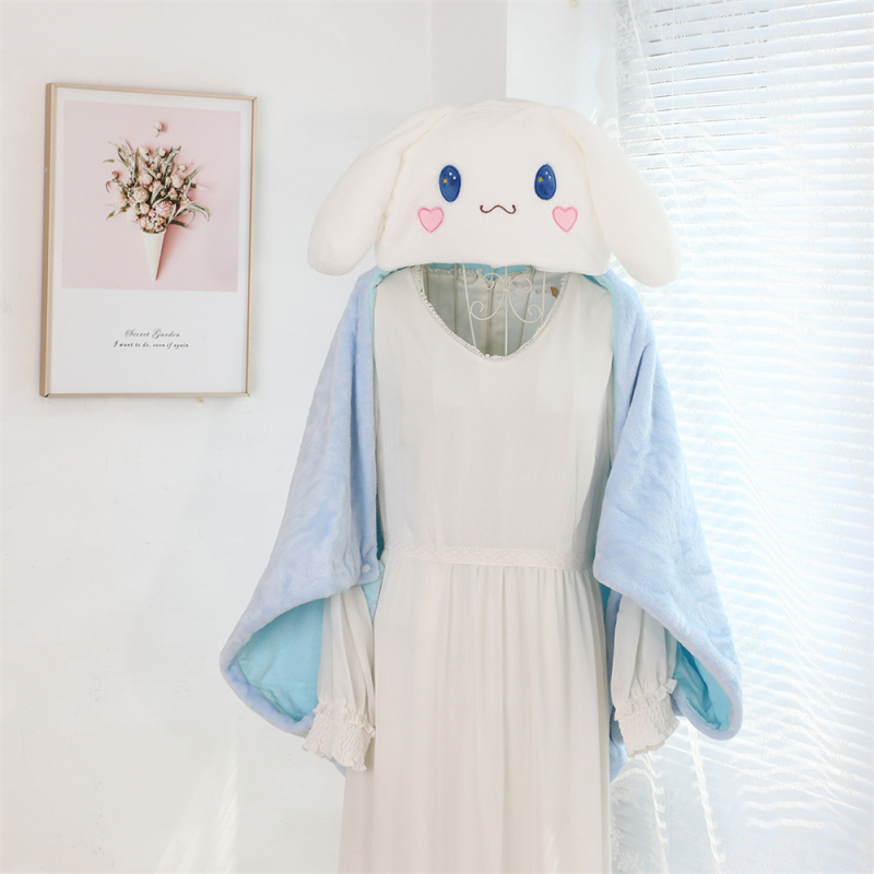 Mergaitiškas širdies formos Kurome melodijos animacinis apsiaustas su gobtuvu, flanelinis studentų snaudulio apsiaustas, tinginio apklotas