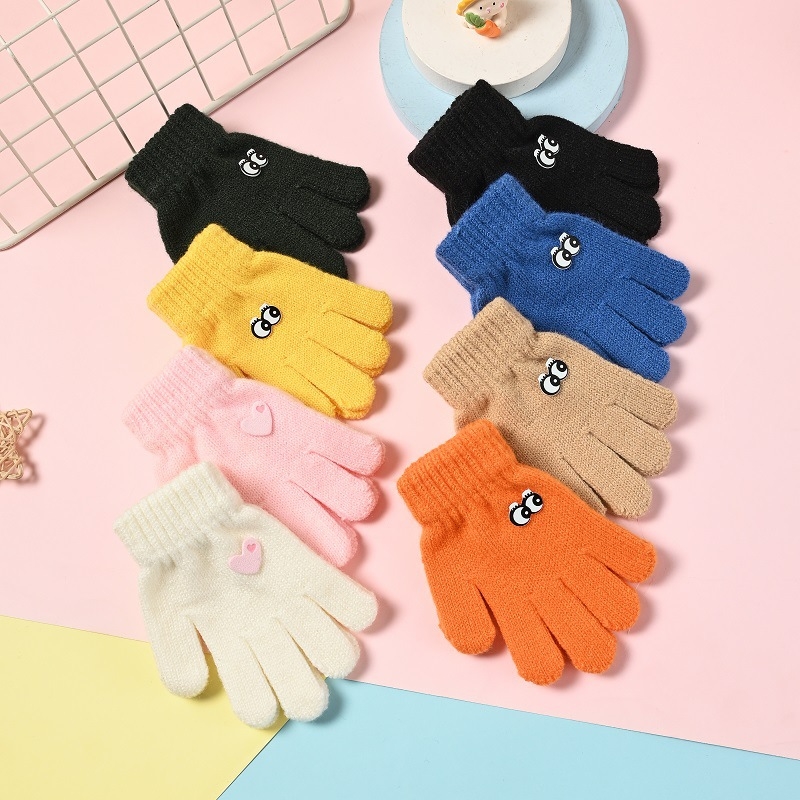 Beebikindad sügiseks ja talveks Korea stiilis multifilmikujulised armsad lasteaia soojad villased kootud viie sõrmega lastekindad hulgimüügist