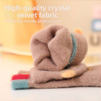 Laste kindad ekskavaatoripoistele sügise ja talve multifilmi armsad poole sõrmega klapiga kootud villast külmakindlad soojad kindad