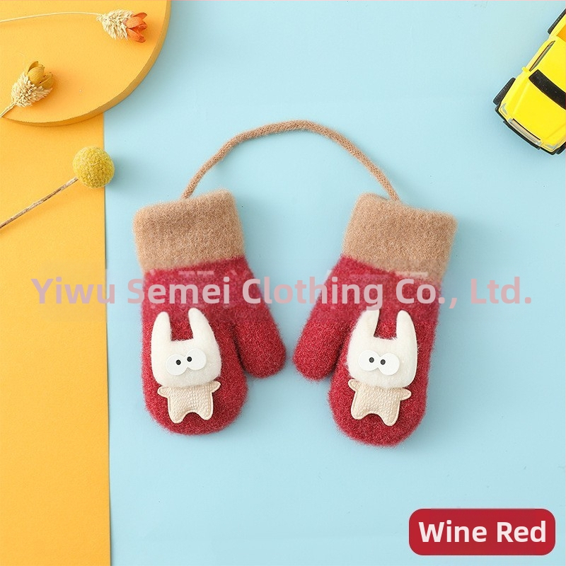 Laste kindad kootud kindad villased kindad sügis- ja talvekindad paksendatud hulgimüügist