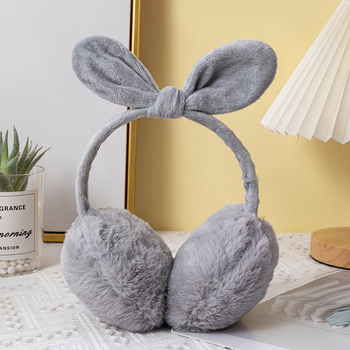 Korėjietiško stiliaus naujos mielos triušio ausų lankelio ausinės moterims, žieminės imitacijos triušio plaukais, didelės, šiltos ausinės su ausimis