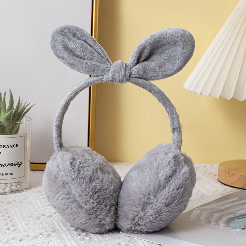 Korėjietiško stiliaus naujos mielos triušio ausų lankelio ausinės moterims, žieminės imitacijos triušio plaukais, didelės, šiltos ausinės su ausimis