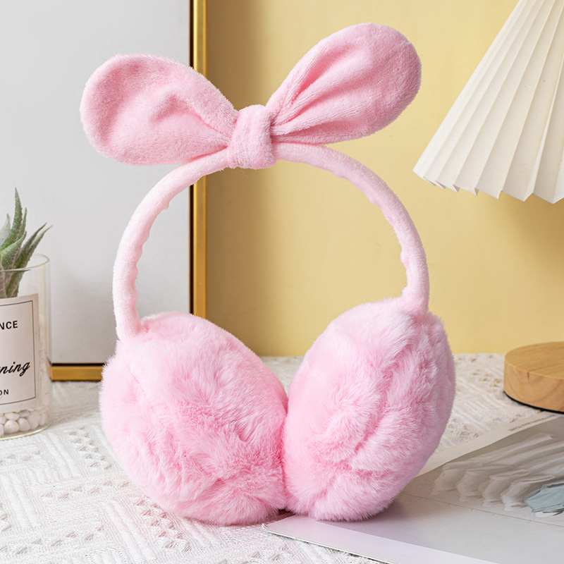 Korėjietiško stiliaus naujos mielos triušio ausų lankelio ausinės moterims, žieminės imitacijos triušio plaukais, didelės, šiltos ausinės su ausimis
