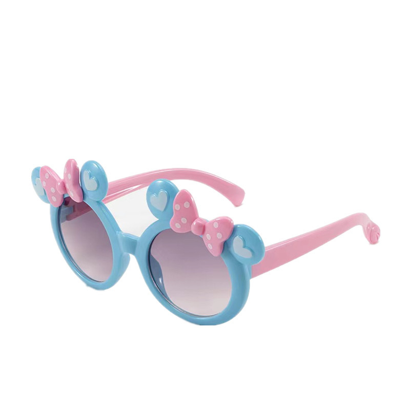 Нови детски слънчеви очила с двойна панделка за момчета и момичета, анти-UV слънчеви очила в корейски стил, сладки детски очила