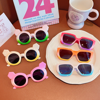 Модни сладки уши детски слънчеви очила корейски модерни слънцезащитни UV защита бебешки слънчеви очила за пътуване