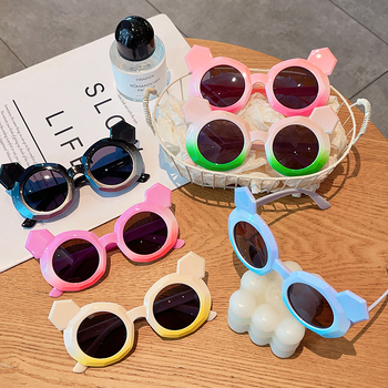 Модни сладки уши детски слънчеви очила корейски модерни слънцезащитни UV защита бебешки слънчеви очила за пътуване