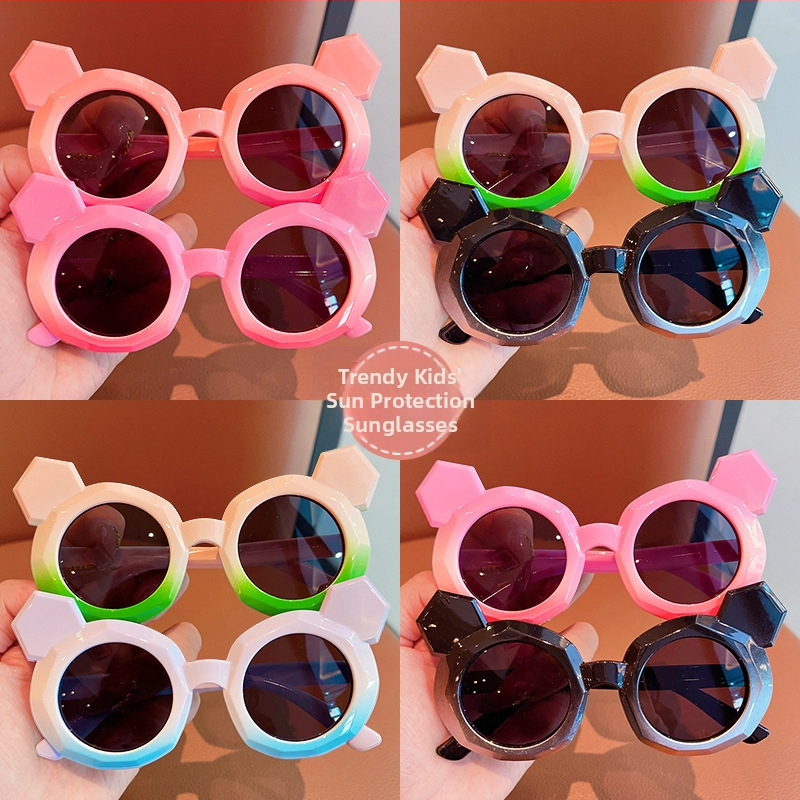 Модни сладки уши детски слънчеви очила корейски модерни слънцезащитни UV защита бебешки слънчеви очила за пътуване