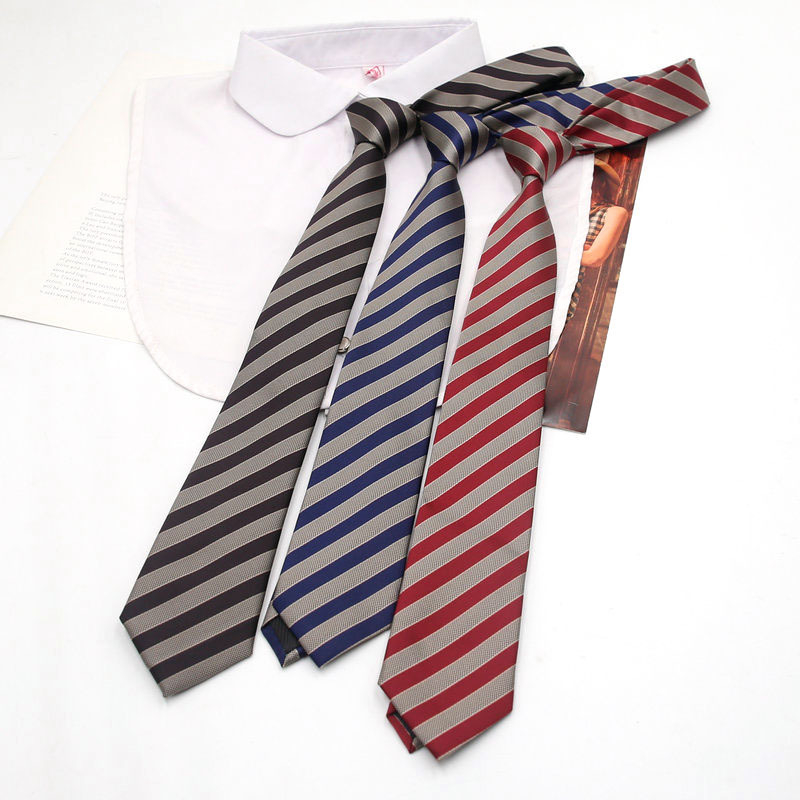 jk Tie moteriška dk dryžuota suknelė vyrams koledžo stiliaus mergaitiškas dekoratyvinis kaklaraištis japoniško stiliaus